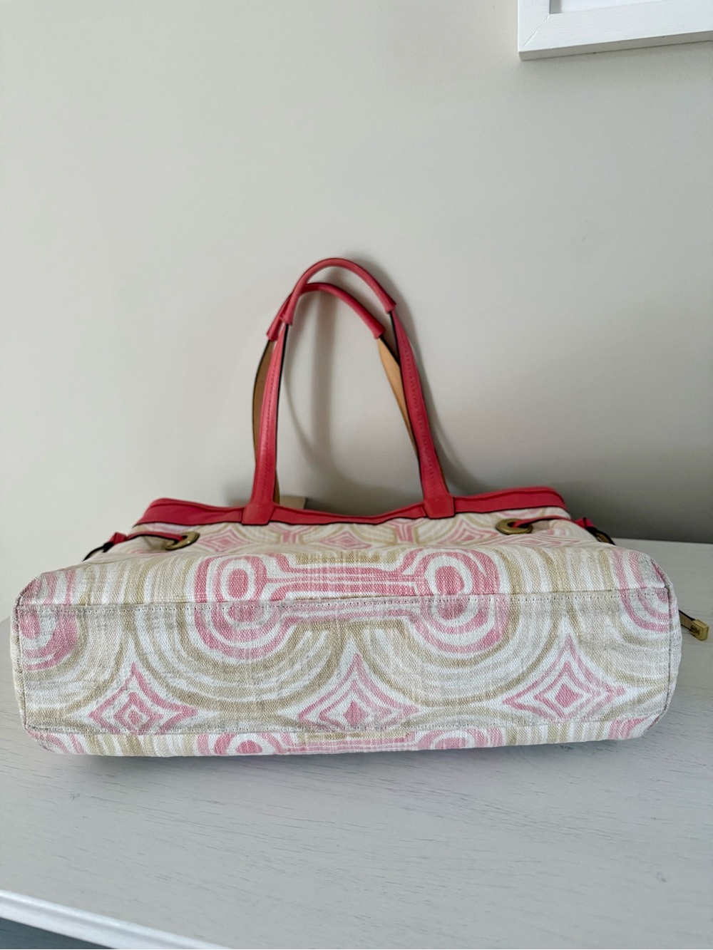Coach Audrey Signature Op Art Leigh Tote Bag - Picture 7 of 14
